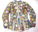 Tröja till harlekinadräkt, troligen buren av Ulrika Eleonora vid en av hovets maskerader, 1656-1693.