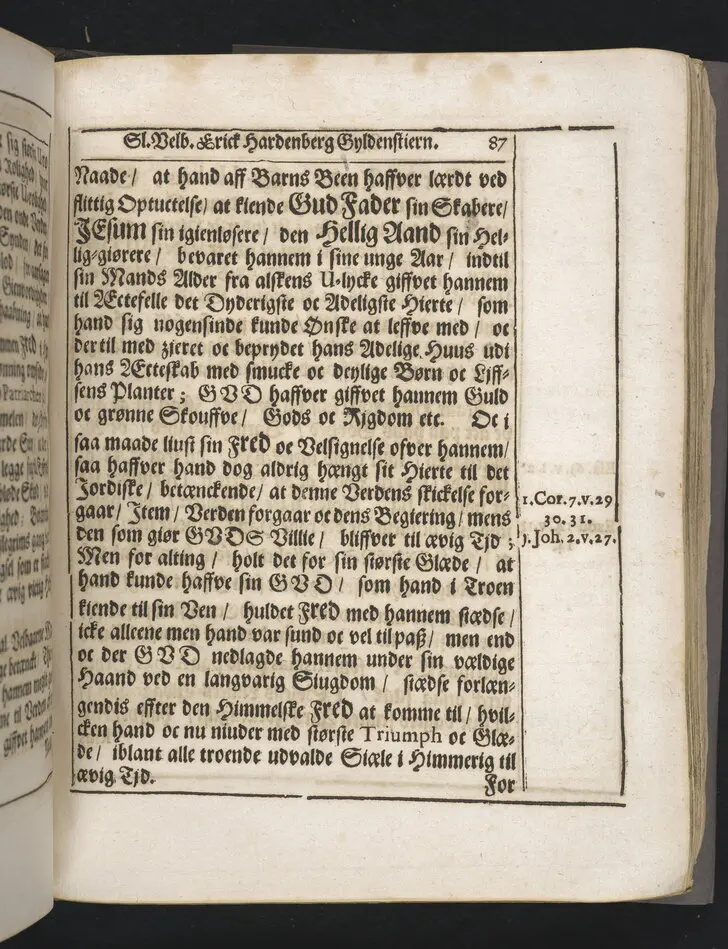 Guds börns stora bitterhed i denne jordiske fred... Da den erlig oc velbiurdig mand, Erick Hardenberg Gyldenstiern. Herre til Svanholm oc Karssholm... udi vor Frue Kircke udi Ydsted bleff bestädiget den 23 Januarij anno 1666. Oc forklaret aff Hans Hanssøn Resener... Tryckt i Malmø, aff Vitus Haberegger, aar 1667.
