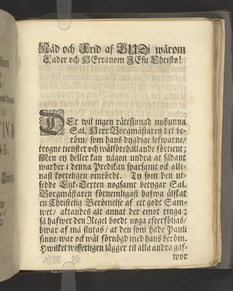 Gloriatio christiana, det är, en christelig berömelse af ett godt samwet. Hwilken den helige apostelen hafwer föreskrifwit; fordom kongl. may:ts tro-tienare ock Norkiöpings stads politie-borgmästare ... Carl Johansson altid älskat; och wid des jorde-färd uti en folckrijk församling den 23 febr. år 1708. allom christnom til efterdöme lemnat Petrus Asp ... Stockholm, tryckt, uti kongl. boktryckerie hos Joh. H. Werner, 1709.