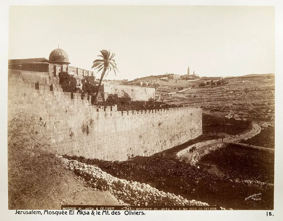 Bild på Fotografi. al-Aqsamoskén och Olivberget, Jerusalem.