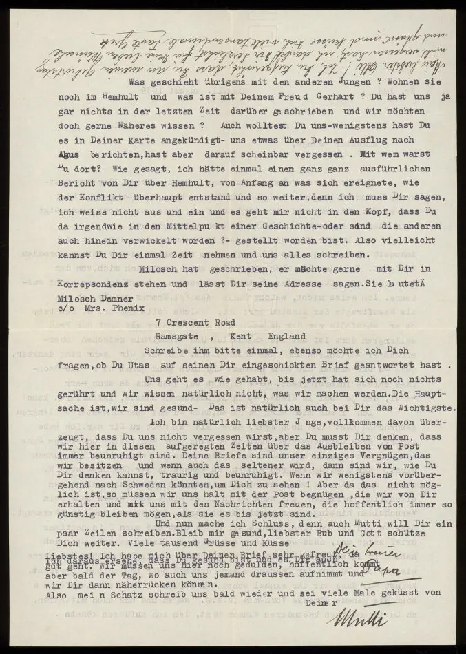 Brev från Elise och Josef Ullmann 1939-08-11