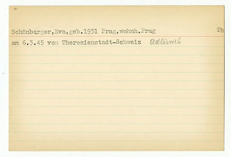Registerkort Ica Klein och Eva Schönberger
