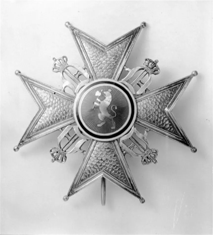 Kommendörskraschan modell 1847, S:t Olavsorden, Norge, möjligen tillverkad av Christian Hammer.