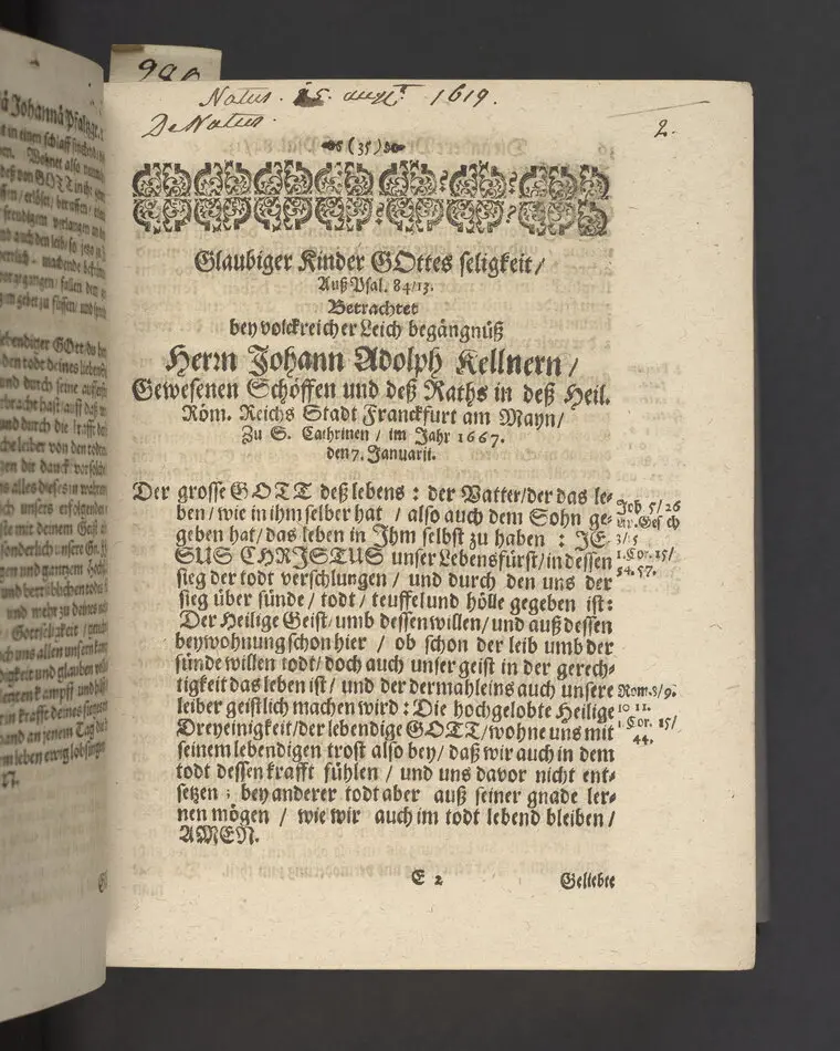 Bild på Likpredikan över Johan Adolf Kellner.