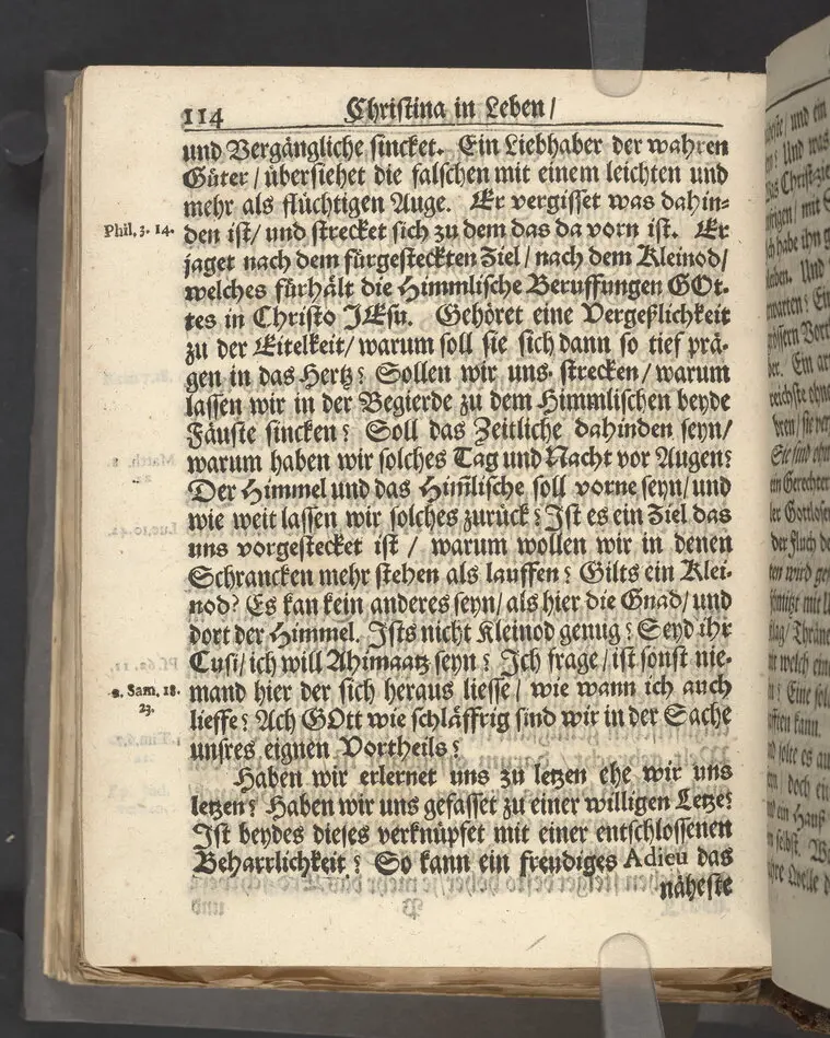 Christina in Leben/ Christina in Tod! Das ist Frühe doch lieb-volle Segen-Letze/ trauer-benehmende Trost-Letz/ und hoffnungs-volle Glaubens-Letze/ der weyland wohl-ehrbarn und gross-ehren tugendreichen Frauen Fr. Christina Grönin, gebornen Scharen-Bergin, desz wohl-ehren-vesten, grosz-achtbaren auch wohl-fürnehmen Herren Werner Gröns/ vornehmen Kauf-und Handels-Herren in hiesiger Königl. Residenz-Stadt Stockholm Herz-geschätzen Ehe-Gattin/ als deren verblichener Leichnam den 8 Maj-Monats, laufenden 1698-sten Heil-Jahrs, in Maria Magdalena Kyrch bey so wohl hoher/ als sonst ungemeiner Versamlung/ zur sanfften Erden-Ruh gebracht wurde/ zu inniger Trost-fasung vorgestellet von Johann Jacob Leibniz/ der h. Schrifft D. der löbl. Teutsschen Gemeine Past. und Consist. Assess. Stockholm/ Gedrucht bey Henrich Keysern/ J.K.Maejest: und der Acad. in Ups. Buchdrucker