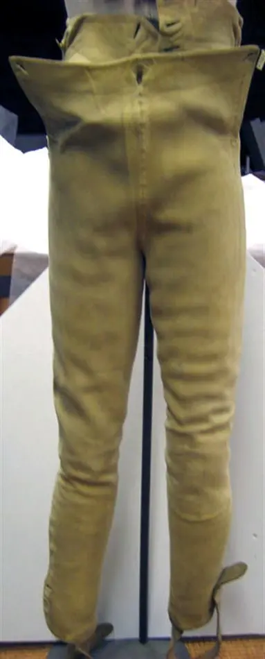 Uniformsbyxor till uniform buren av Gustav IV Adolf på revolutionsdagen den 13 mars 1809.