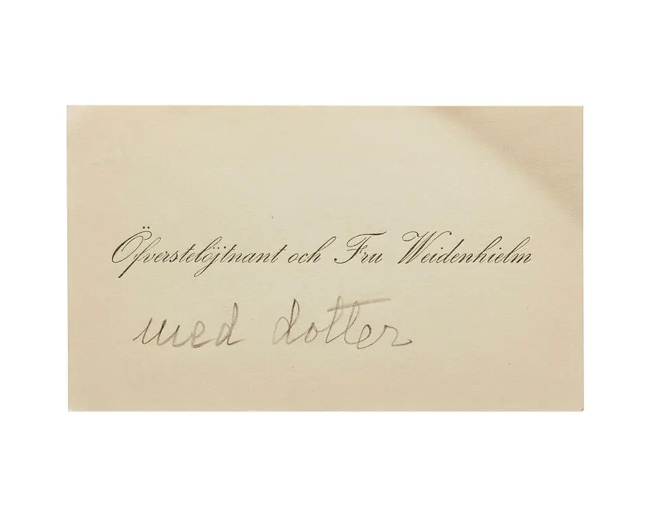 Visitkort från Överstelöjtnant och Fru Weidenhielm.