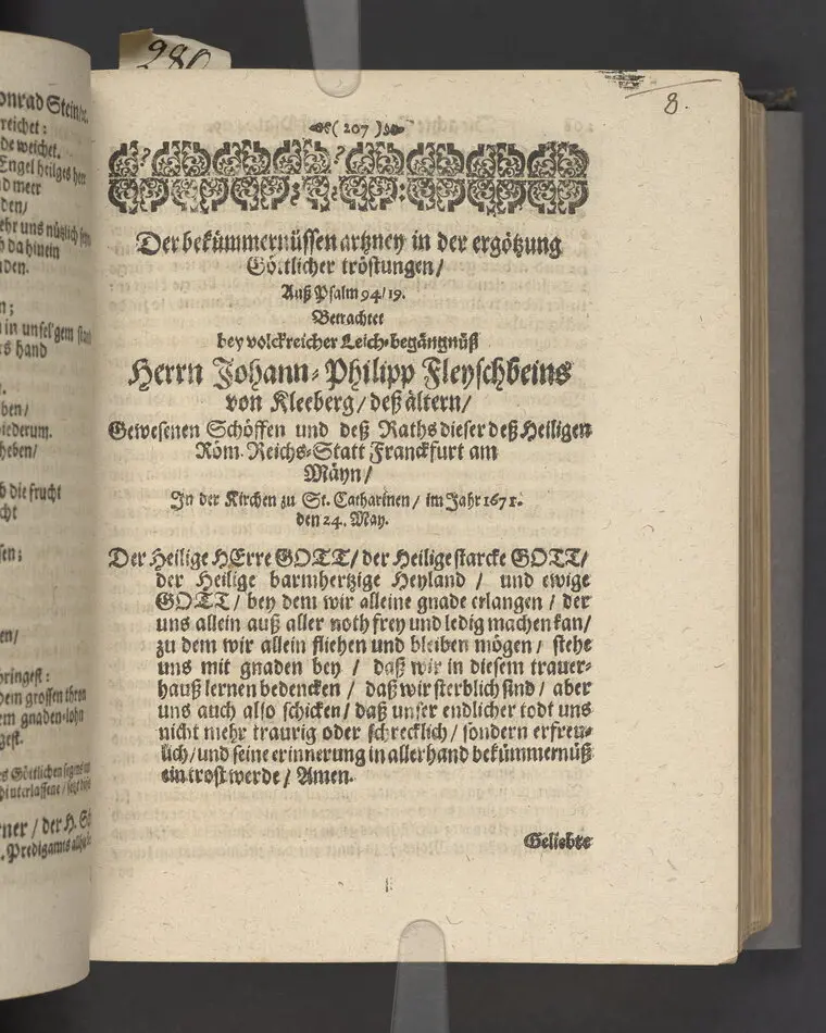 Bild på Likpredikan över Johann Philipp Fleyschbein von Kleeberg d.ä.