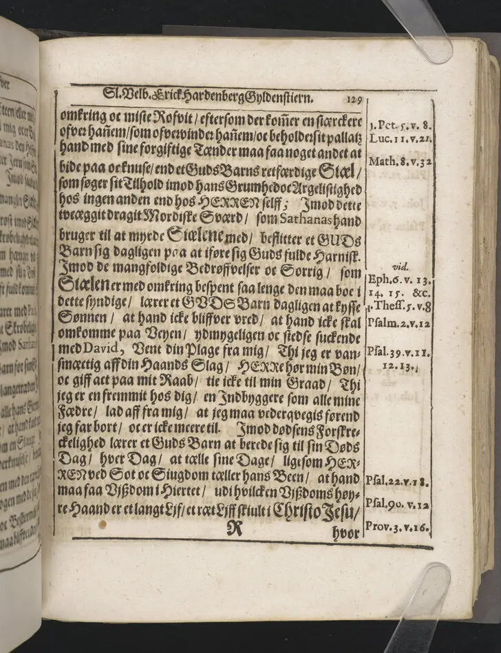 Guds börns stora bitterhed i denne jordiske fred... Da den erlig oc velbiurdig mand, Erick Hardenberg Gyldenstiern. Herre til Svanholm oc Karssholm... udi vor Frue Kircke udi Ydsted bleff bestädiget den 23 Januarij anno 1666. Oc forklaret aff Hans Hanssøn Resener... Tryckt i Malmø, aff Vitus Haberegger, aar 1667.