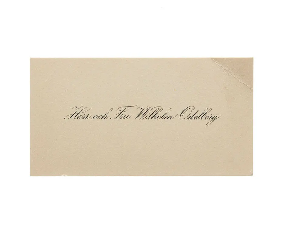 Visitkort från Herr Wilhelm Odelberg och Fru.
