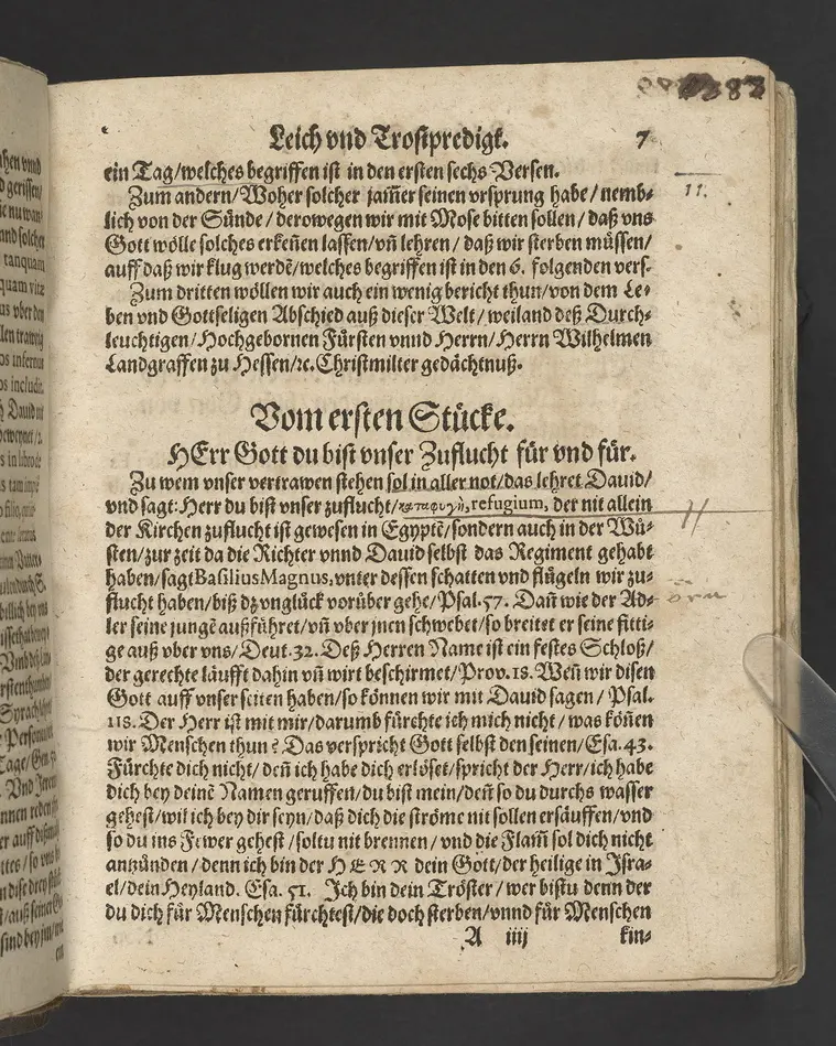 Ein Klagrede, über dem seligen und christlichen Abschied ... desz ... Herrn Wilhelens, Landgraffen zu Hessen, Graffen zu Catzenelnbogen ... anno 1592 ... Gehalten den 10. septembris in der Newenstatt zu Cassel, durch Johannem Strackium ... Gedruckt zu Marpurg, durch Paulum Egenolff, im Jahr, MDXCIII.