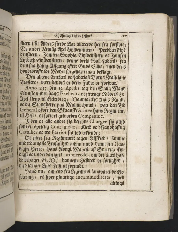 Guds börns stora bitterhed i denne jordiske fred... Da den erlig oc velbiurdig mand, Erick Hardenberg Gyldenstiern. Herre til Svanholm oc Karssholm... udi vor Frue Kircke udi Ydsted bleff bestädiget den 23 Januarij anno 1666. Oc forklaret aff Hans Hanssøn Resener... Tryckt i Malmø, aff Vitus Haberegger, aar 1667.