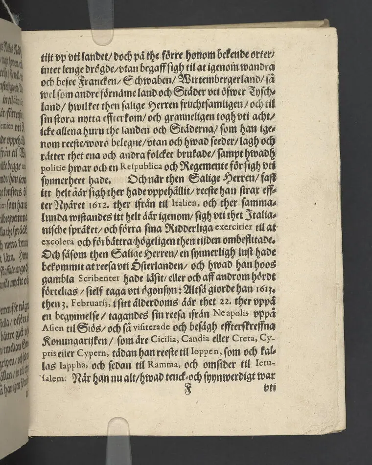 Lijkpredikan, öfwer... Herr Bengt Oxenstierna, Frijherre til Ekebyholm och Söderboo... Vthi Riddarholms Kyrckian, den 6. Augusti åår 1643. Så och en kort Relation, om then salige herrens stora förfarenhet och widt kring om werlden giorda resor... Tryckt aff Henrich Keyser 1644.