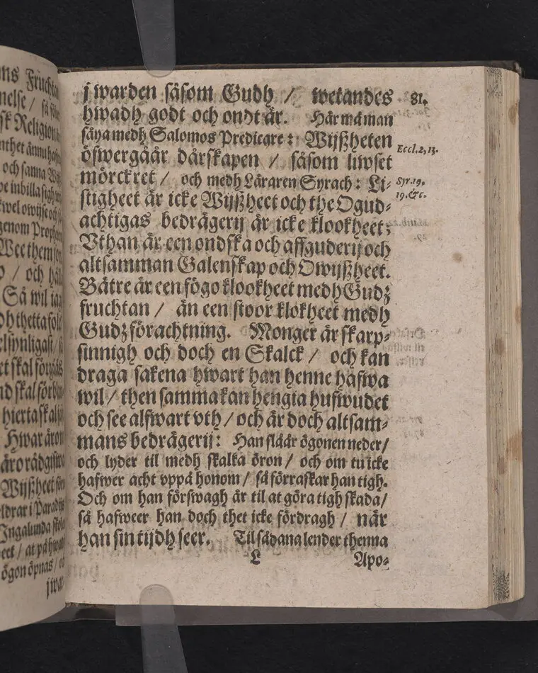 Corona sapientiæ, thet är wijsshetennes krona, medh een kort förklaring ... förfärdigat och vthi ... Christer Bondes ... begraffning ... framstelt aff Zachario L. Klingio ... Stockholm, tryckt hoos Ignatium Meurer ... anno MDCLXIII.