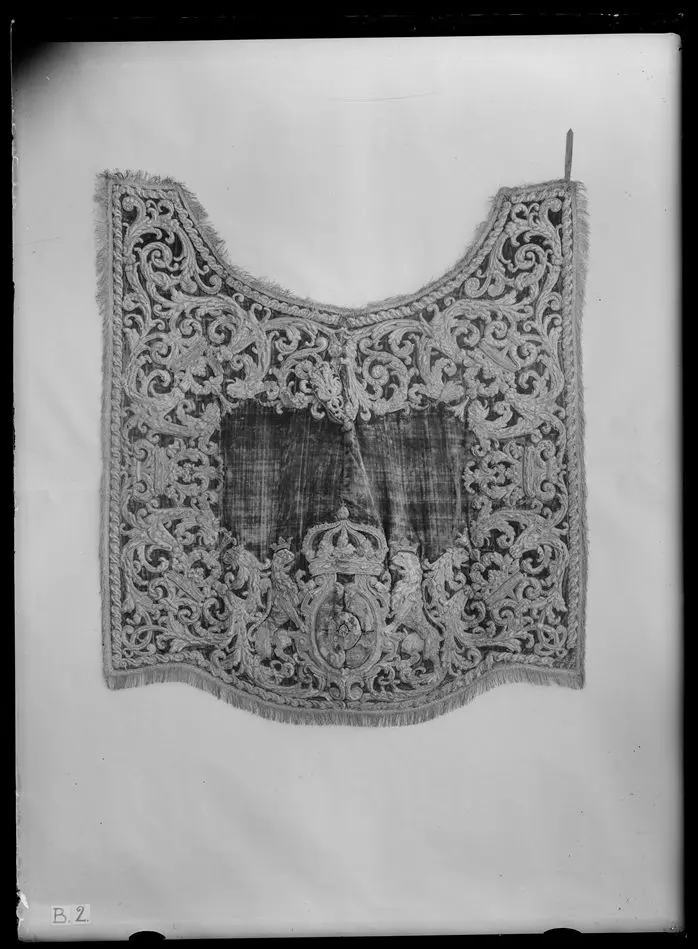 Handhästtäcke till handhäst ur Ludvig XIV:s gåva till Karl XI 1673, den s.k. franska gåvan.