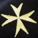 Johanniterordens bröstkors till uniform buren av Gustav IV Adolf på revolutionsdagen den 13 mars 1809.