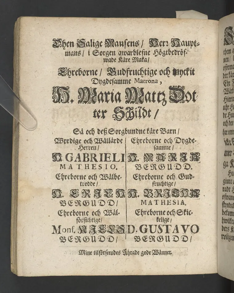 I.N.J. Status denatorum, the afsomnade dödas tilstånd, uthi een chtisteligh lijkpredijkningh,, öfwer ... herr Niels Erickzson Bergudd, fordom hauptmann öfwer ... hwilken i herranom afsomnade uti Malar sochn på sin egen swärd i Solfmo den 3. maij anno 1680 ... framstält ... aff Olavi Magni Arenio .