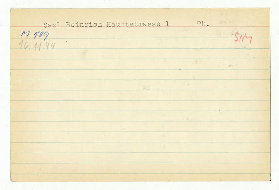 Registerkort Zsuzsi Kaiser och Heinrich Saxl