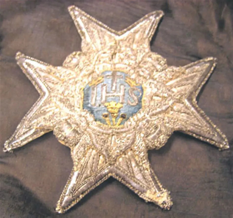 Serafimerordens kraschan, hörande till Gustav III:s serafimerdräkt 1748.