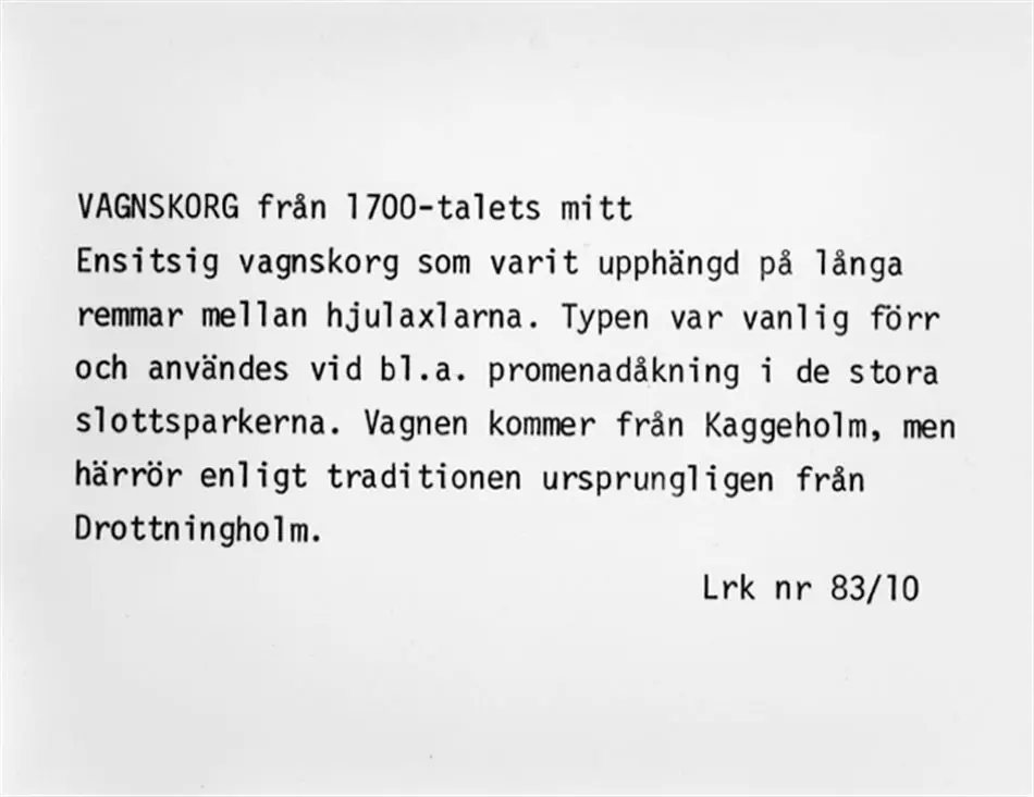vagnskorg schäs Kaggeholm
