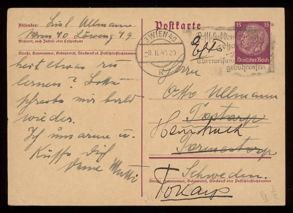 Brev från Elise och Josef Ullmann 1940-02-08