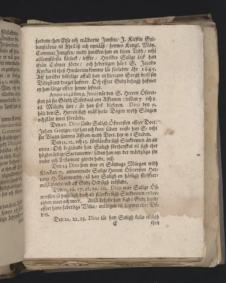 Lijkpredikan, tå ... then edle och wälborne herre, H. Johan Flemming til Lechtisz, Laijsz och Siöndaal, etc. effter ett christeligit affsteed ifrån thenna werlden den 29 Junij åhr 1646. medh waanligh, ädeligh procesz, vthi sitt, aff sigh sielfwo i wälmachtene tilberedda graffställe i Stockholm på Östermalmen vthi S. Jacobs kyrckio den 14. Julij på samma åhr,, [sic!] nedersatt bleff, hållen aff ... Stephano Gallio ..