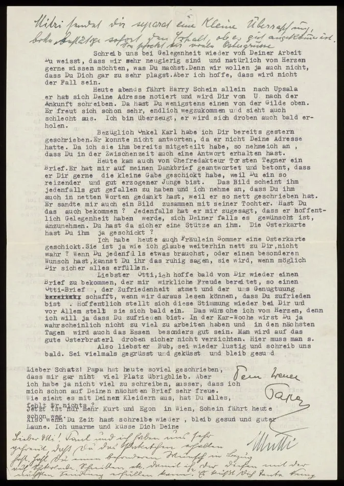 Brev från Elise Ullmann, Josef Ullmann och Minna "Nuny" Kollmann 1939-04-05