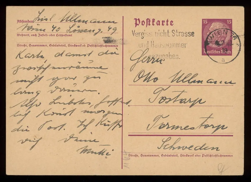 Brev från Elise och Josef Ullmann 1940-02-04
