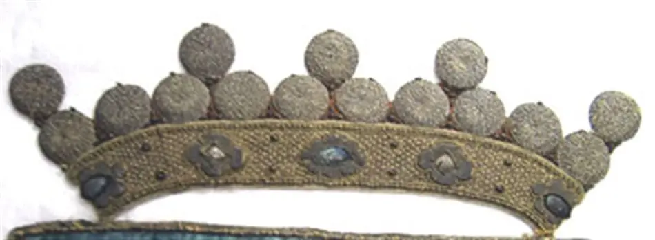 Medelpads vapen, broderat för hästtäcke buret vid Karl X Gustavs begravning den 4 november 1660.