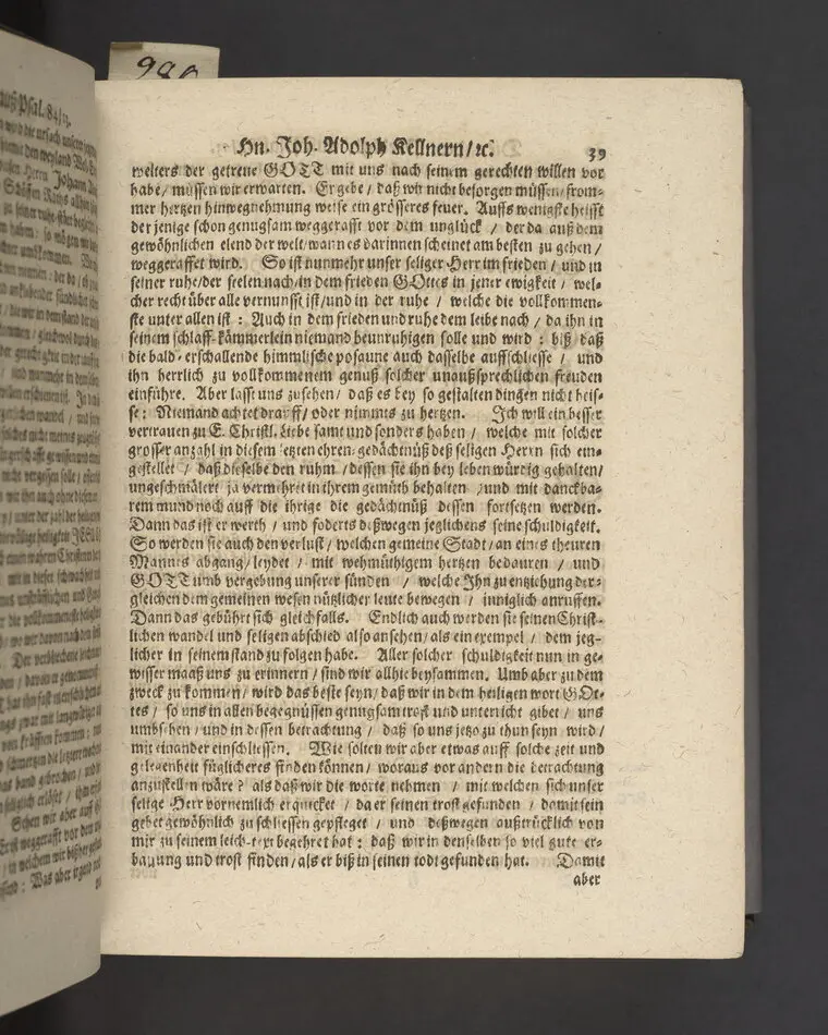 Likpredikan över Johan Adolf Kellner.