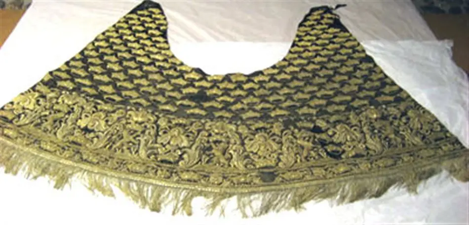 Bogstycke, hör till Kyritzryttarens utrustning, vilken ingick i Karl X Gustavs begravningståg den 4 november 1660.