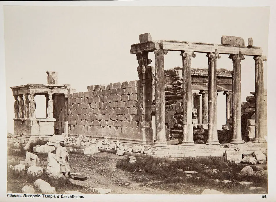 Bild på Fotografi. Erechteiontemplet på Akropolis i Aten, Grekland. 