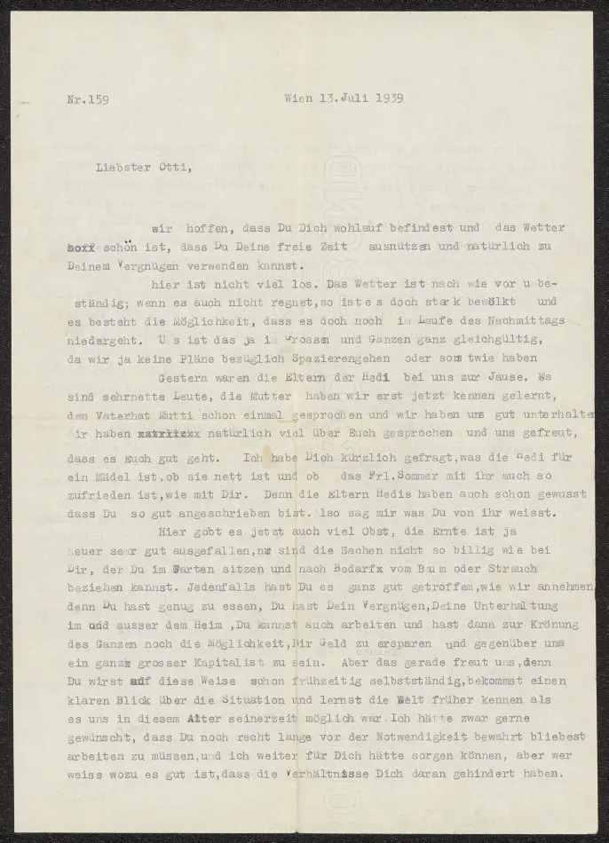 Bild på Brev från Elise och Josef Ullmann 1939-07-13