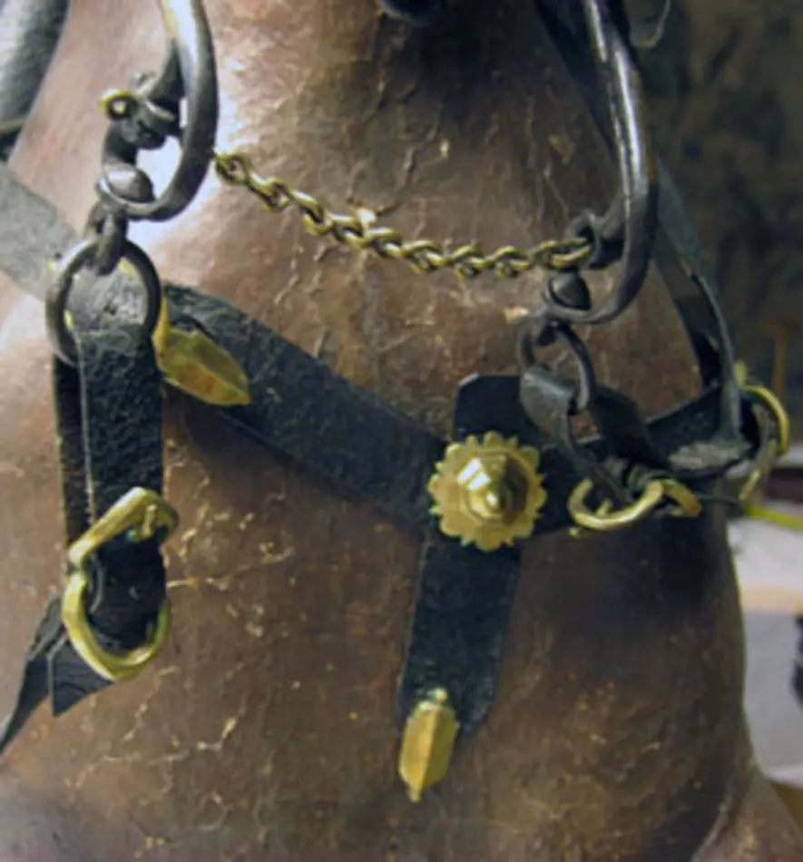 Huvudlag till docka föreställande rytteriöverste, Sverige 1660-tal. Tillhörig Karl XI.