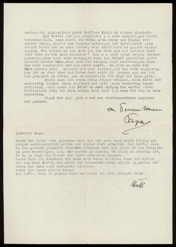 Brev från Elise och Josef Ullmann 1939-06-01