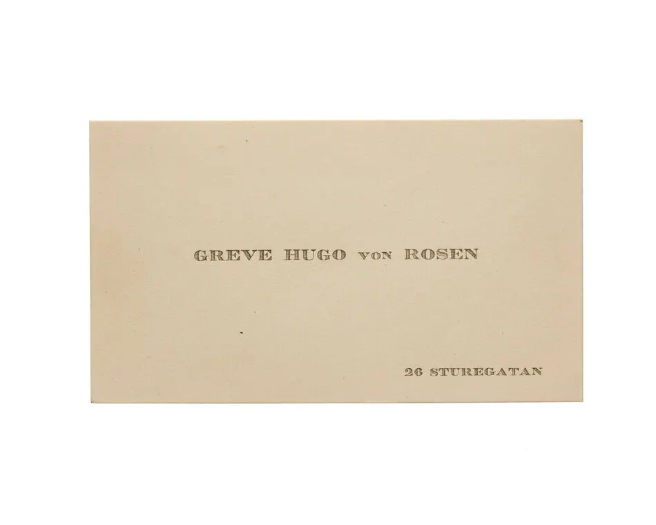 Bild på Visitkort från Greve Hugo von Rosen.