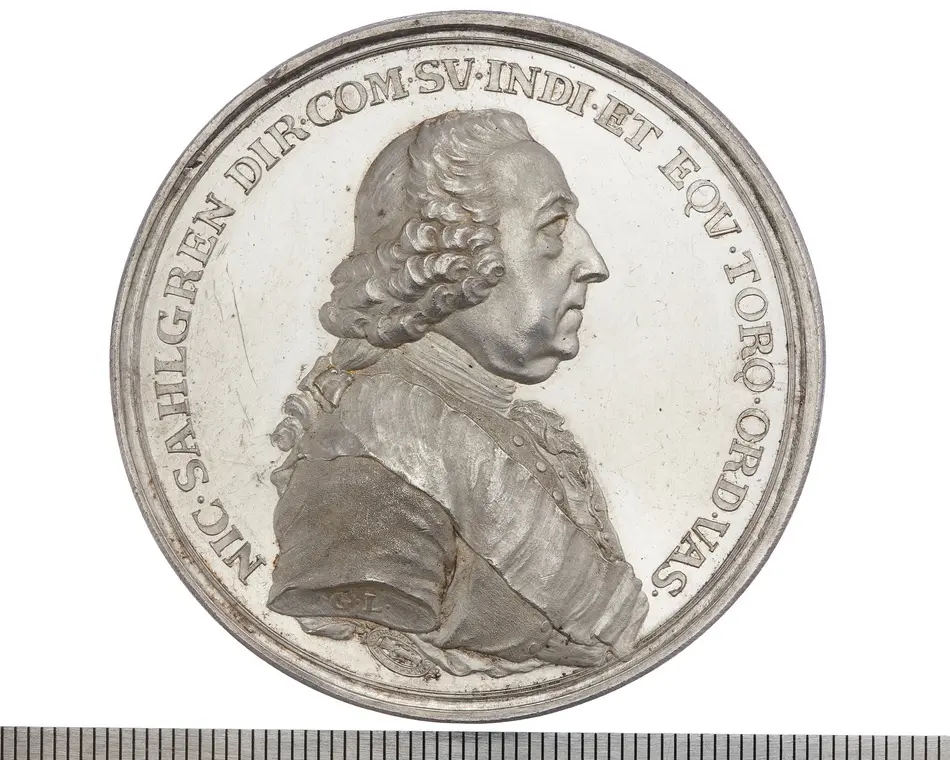Bild på Medalj över Niclas Sahlgren. Gravör Gustaf Ljungberger. 1773.