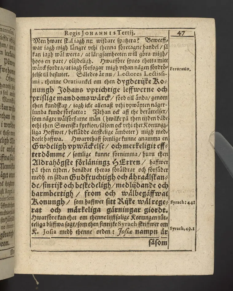 Agon regius, konglige Majesteetz till Swerige etc. H. Johans III... dödzkamp... Anteknat förste gången... på latiniskt språk... Dn. Jona Petri Nericio... Men nu... besmyckiat... medh Threnodia dramatica och... Drotningz Gunilæ epithaphijs... ich en... oration om... konungens... leffwerne... authore, Sylvestro Johan. Phrygio... Holmiæ A.C. 1620.