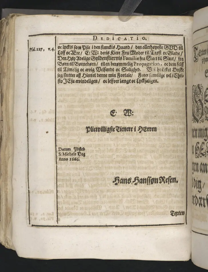 Guds börns stora bitterhed i denne jordiske fred... Da den erlig oc velbiurdig mand, Erick Hardenberg Gyldenstiern. Herre til Svanholm oc Karssholm... udi vor Frue Kircke udi Ydsted bleff bestädiget den 23 Januarij anno 1666. Oc forklaret aff Hans Hanssøn Resener... Tryckt i Malmø, aff Vitus Haberegger, aar 1667.