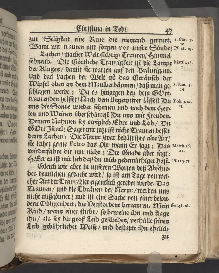 Christina in Leben/ Christina in Tod! Das ist Frühe doch lieb-volle Segen-Letze/ trauer-benehmende Trost-Letz/ und hoffnungs-volle Glaubens-Letze/ der weyland wohl-ehrbarn und gross-ehren tugendreichen Frauen Fr. Christina Grönin, gebornen Scharen-Bergin, desz wohl-ehren-vesten, grosz-achtbaren auch wohl-fürnehmen Herren Werner Gröns/ vornehmen Kauf-und Handels-Herren in hiesiger Königl. Residenz-Stadt Stockholm Herz-geschätzen Ehe-Gattin/ als deren verblichener Leichnam den 8 Maj-Monats, laufenden 1698-sten Heil-Jahrs, in Maria Magdalena Kyrch bey so wohl hoher/ als sonst ungemeiner Versamlung/ zur sanfften Erden-Ruh gebracht wurde/ zu inniger Trost-fasung vorgestellet von Johann Jacob Leibniz/ der h. Schrifft D. der löbl. Teutsschen Gemeine Past. und Consist. Assess. Stockholm/ Gedrucht bey Henrich Keysern/ J.K.Maejest: und der Acad. in Ups. Buchdrucker