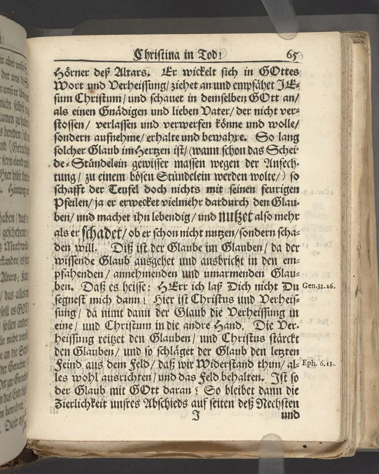 Christina in Leben/ Christina in Tod! Das ist Frühe doch lieb-volle Segen-Letze/ trauer-benehmende Trost-Letz/ und hoffnungs-volle Glaubens-Letze/ der weyland wohl-ehrbarn und gross-ehren tugendreichen Frauen Fr. Christina Grönin, gebornen Scharen-Bergin, desz wohl-ehren-vesten, grosz-achtbaren auch wohl-fürnehmen Herren Werner Gröns/ vornehmen Kauf-und Handels-Herren in hiesiger Königl. Residenz-Stadt Stockholm Herz-geschätzen Ehe-Gattin/ als deren verblichener Leichnam den 8 Maj-Monats, laufenden 1698-sten Heil-Jahrs, in Maria Magdalena Kyrch bey so wohl hoher/ als sonst ungemeiner Versamlung/ zur sanfften Erden-Ruh gebracht wurde/ zu inniger Trost-fasung vorgestellet von Johann Jacob Leibniz/ der h. Schrifft D. der löbl. Teutsschen Gemeine Past. und Consist. Assess. Stockholm/ Gedrucht bey Henrich Keysern/ J.K.Maejest: und der Acad. in Ups. Buchdrucker