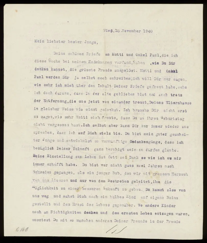 Bild på Brev från Elise och Josef Ullmann 1940-11-18