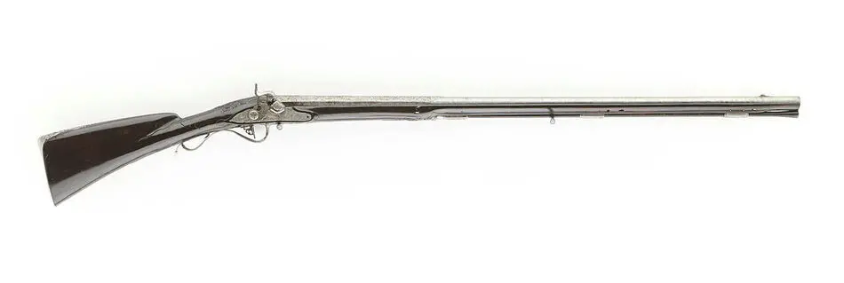 Flintlåsbössa, Jacob Nussbaum, Stockholm, 1780-talet, låset ändrat till slaglås.