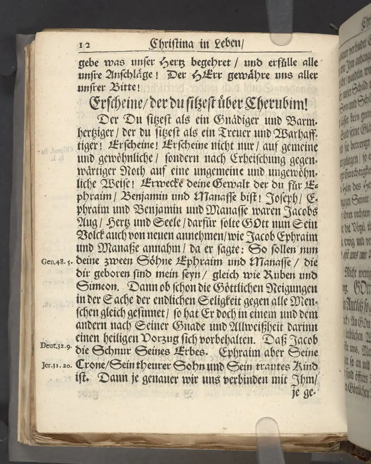 Christina in Leben/ Christina in Tod! Das ist Frühe doch lieb-volle Segen-Letze/ trauer-benehmende Trost-Letz/ und hoffnungs-volle Glaubens-Letze/ der weyland wohl-ehrbarn und gross-ehren tugendreichen Frauen Fr. Christina Grönin, gebornen Scharen-Bergin, desz wohl-ehren-vesten, grosz-achtbaren auch wohl-fürnehmen Herren Werner Gröns/ vornehmen Kauf-und Handels-Herren in hiesiger Königl. Residenz-Stadt Stockholm Herz-geschätzen Ehe-Gattin/ als deren verblichener Leichnam den 8 Maj-Monats, laufenden 1698-sten Heil-Jahrs, in Maria Magdalena Kyrch bey so wohl hoher/ als sonst ungemeiner Versamlung/ zur sanfften Erden-Ruh gebracht wurde/ zu inniger Trost-fasung vorgestellet von Johann Jacob Leibniz/ der h. Schrifft D. der löbl. Teutsschen Gemeine Past. und Consist. Assess. Stockholm/ Gedrucht bey Henrich Keysern/ J.K.Maejest: und der Acad. in Ups. Buchdrucker