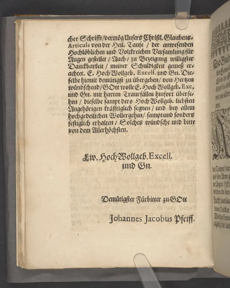 Die Kraft der heiligen Tauffe ... bey hochansehnlich-gehaltener Leichbegeignüß, des ... Herren Swante-Johan Horns, Frey-Herren zu Åminne ... ihrer Excellentz des ... Herren Bengt Horns, Frey-Herren zu Åminne ... Sohns, welcher den I. Februarii dieses 1671sten Jahres in Gott ... verschieden ... in einer Christl. Leichpredigt fürgestellet und erklehret durch Johannem Jacobum ...