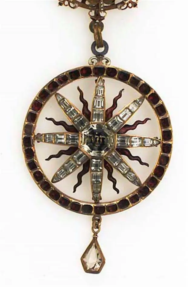 Ordenstecken, klenod, Jehovaorden, Sverige, tillverkad av Antonij Groot d.ä., Stockholm 1606, Troligen buren av Karl IX vid kröningen i Uppsala 1607-03-15.