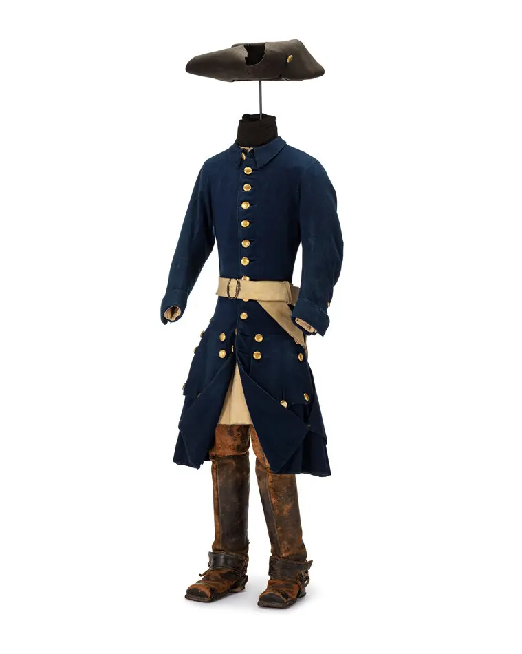 Höger kragstövel buren av Karl XII vid Fredrikshald den 30 november 1718.
