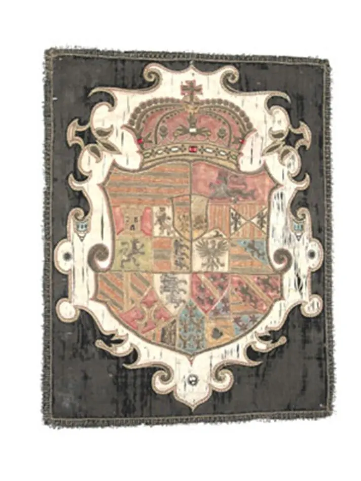 Begravningsvapen för drottning Konstantia som ärkehertiginna av Steiermark, Kärnten och Krain efter fadern, ärkehertig Karl (1540-1590) av Steiermark.