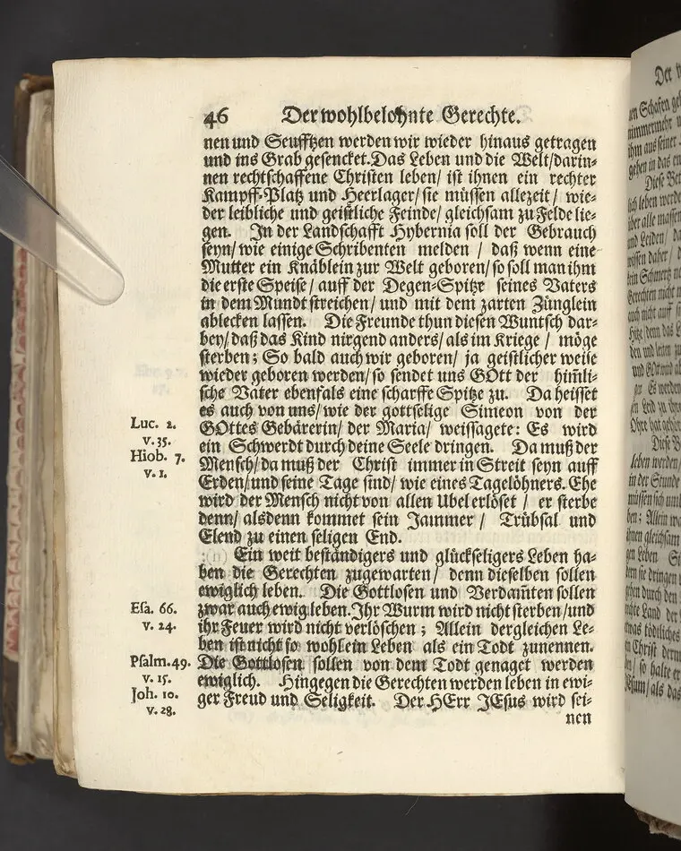 Der wohlbelohnte Gerechte, als der Weyland wohl-ehrenveste ... Diedrich von der Liedt, wohlbenahmter Kauff- und Handels-Mann in dieser königlichen Residentz-Stad Stockholm, und der hiesigen löblichen deutschen Kirchen wohlverordneter Eltester und Vorsteher, den 22. April, im Jahr Christi 1700. in der St. Nicolai Kirchen, bey volckreicher Versamlung, ansehnlich zur Erden bestetiget worden, fürgestellet aus dem 16. und 17. Versickeln des 5. Capitels des Buchs der Weiszheit, von M. Ægidio Strauchen ... Stockholm, gedruckt bey Olao Enæo, königl. Antiq. Arch. Buchdr.
