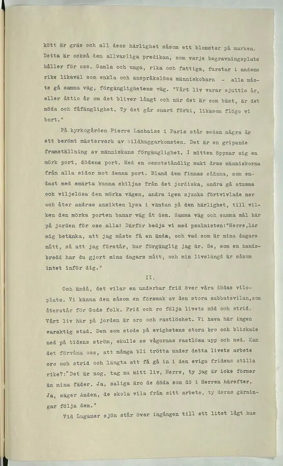 Tal av Pfarrer Ohly och Pastor Lindblom 28 september 1922